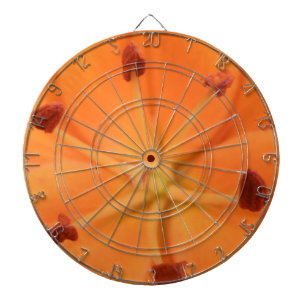 Orange Lily Floral Dart Board Dartscheibe