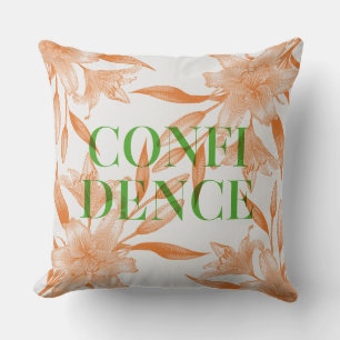 ORANGE LILY FLORAL MESSAGE LANCE Oreiller