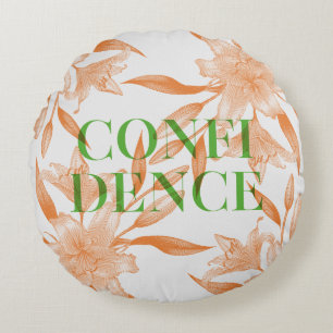 Orange Lily Flower Signifiant Coussin rond