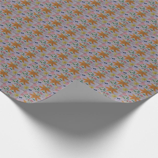 Orange Lily Geschenkpapier (Ecke)