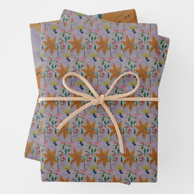 Orange Lily Geschenkpapier Set (Beispiel)