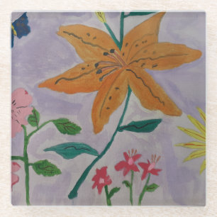 Orange Lily Glass Untersetzer
