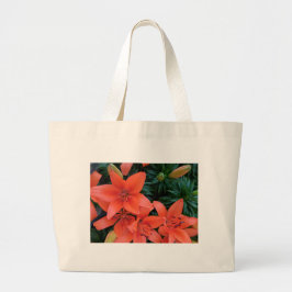 Orange Lily Jumbo Stoffbeutel