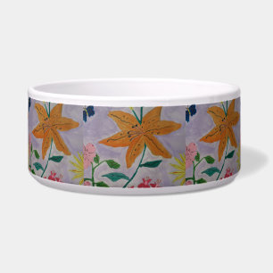 Orange Lily Keramik Pet Bowl Napf