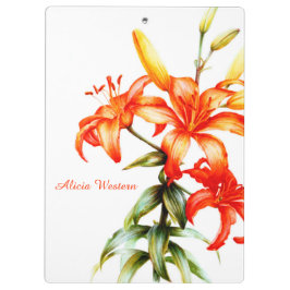 Orange Lily-Lackwand Klemmbrett