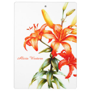Orange Lily-Lackwand Klemmbrett