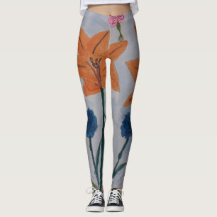 Orange Lily Leggings