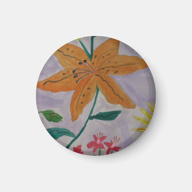 Orange Lily Magnet (Vorne)