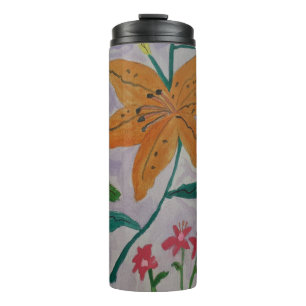 Orange Lily Thermal Tumbler Thermosbecher