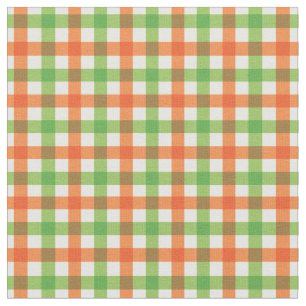 Orange & Lime Green Bright Gingham Kariert / Tarta Stoff