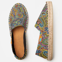 Orange Lime Green Pink Türkis Blue Paisley Art