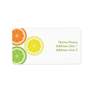 Orange Limone Zitrone Adressaufkleber