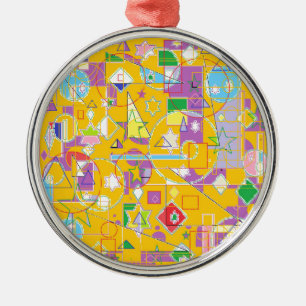 Orange Line Silbernes Ornament