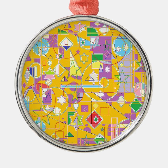 Orange Line Silbernes Ornament (Vorne)