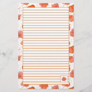 Orange Lined Herbstlaubs für Wasserfarben im Herbs Briefpapier