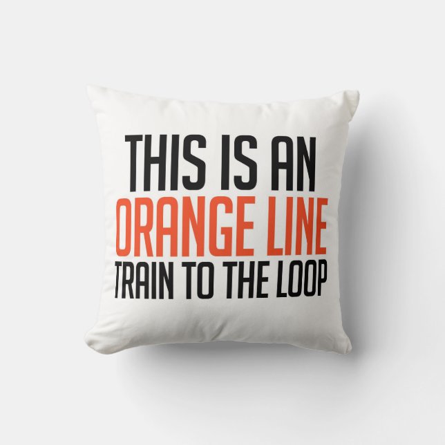 Orange Linie Zug zum Schleifen-Kissen Kissen (Vorderseite)