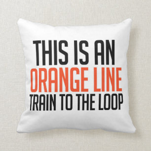Orange Linie Zug zum Schleifen-Kissen Kissen