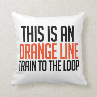 Orange Linie Zug zum Schleifen-Kissen Kissen