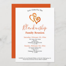 Orange Linked Hearts Family Wiedersehen Template