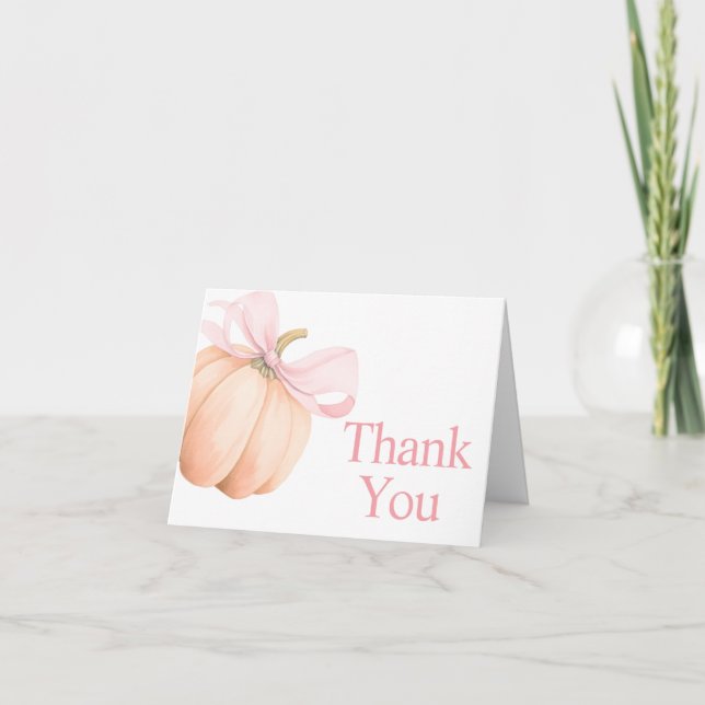 Orange Little Pumpkin Baby Shower Dankeskarte (Vorderseite)