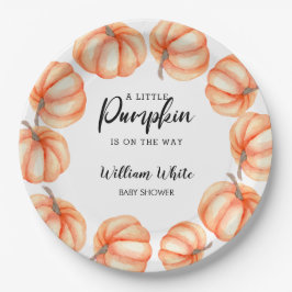 Orange Little Pumpkin Halloween Fall Baby Dusche Pappteller