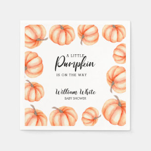 Orange Little Pumpkin Halloween Fall Baby Dusche Serviette