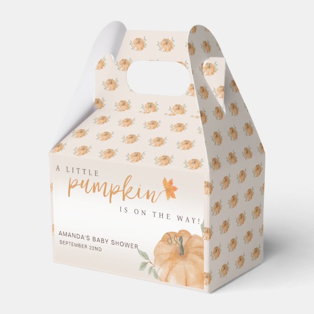 Orange Little Pumpkin Herbst Babydusche Geschenkschachtel (Vorderseite)