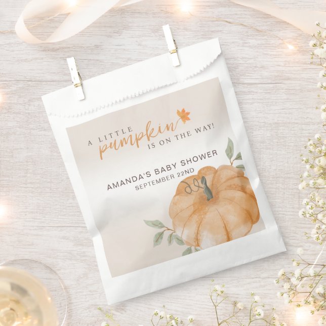Orange Little Pumpkin Herbst Babydusche Geschenktütchen (Ausgeschnitten)