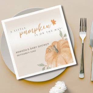 Orange Little Pumpkin Herbst Babydusche Serviette
