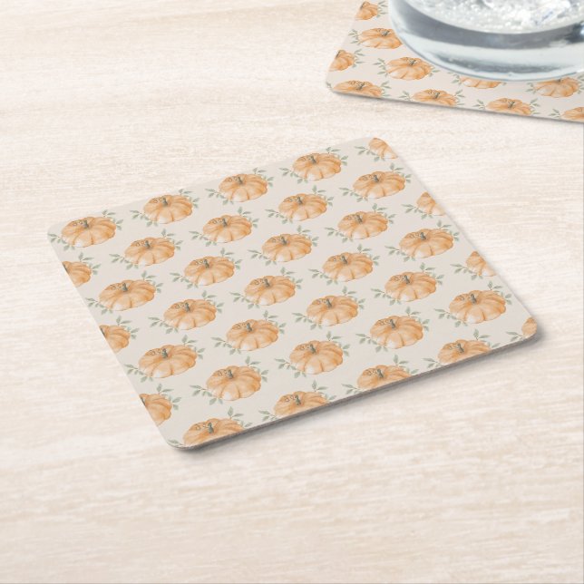 Orange Little Pumpkin Pattern Fall Baby Dusche Rechteckiger Pappuntersetzer (angewinkelt)