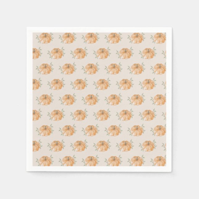 Orange Little Pumpkin Pattern Fall Baby Dusche Serviette (Vorderseite)