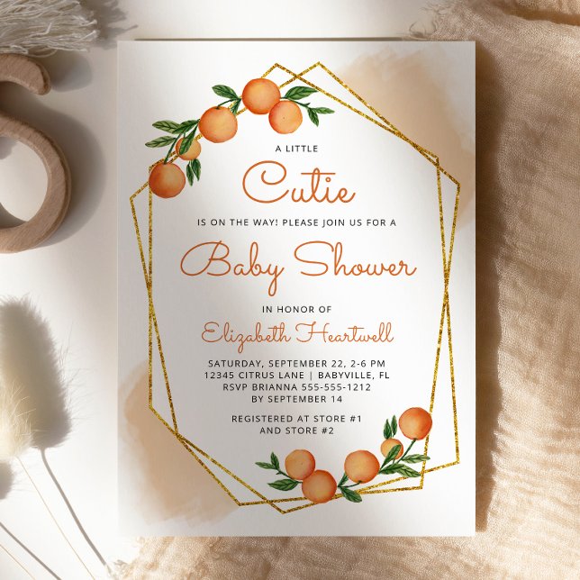 Orange Little Süsse Citrus Baby Dusche Einladung (Von Creator hochgeladen)