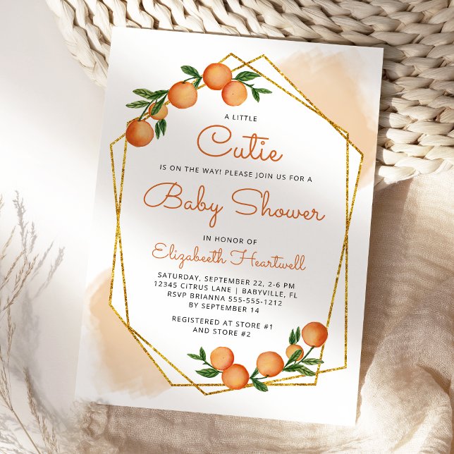 Orange Little Süsse Citrus Baby Dusche Einladung (Von Creator hochgeladen)
