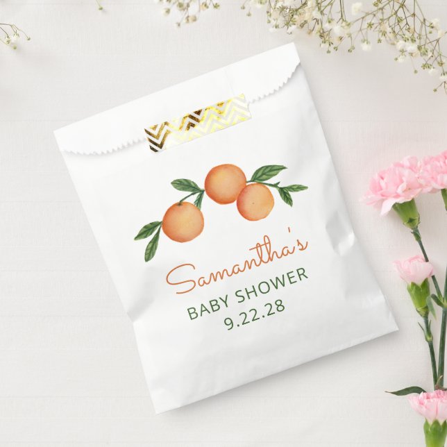 Orange Little Süsse Citrus Baby Dusche Geschenktütchen (Versiegelt)
