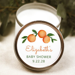 Orange Little Süsse Citrus Baby Shower Square Stic Runder Aufkleber