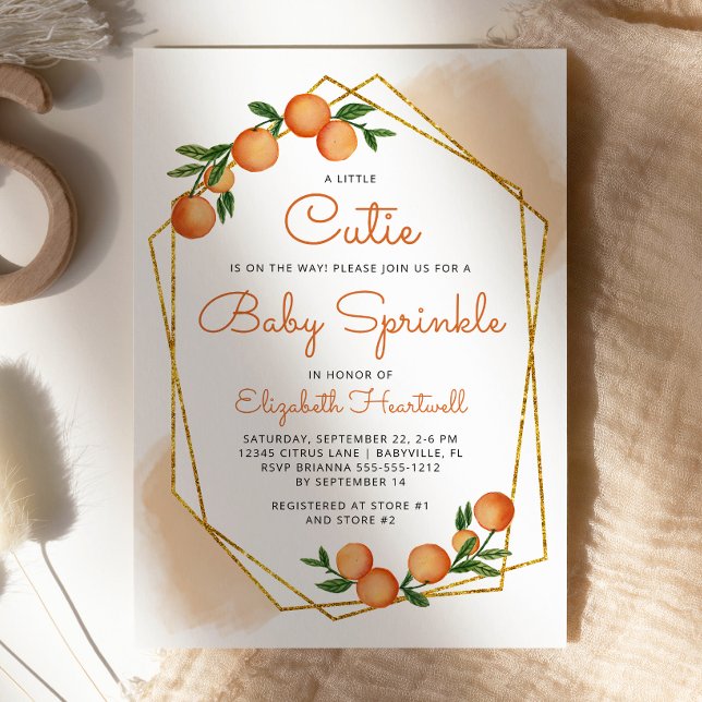 Orange Little Süsse Citrus Baby Sprinkle Einladung (Von Creator hochgeladen)