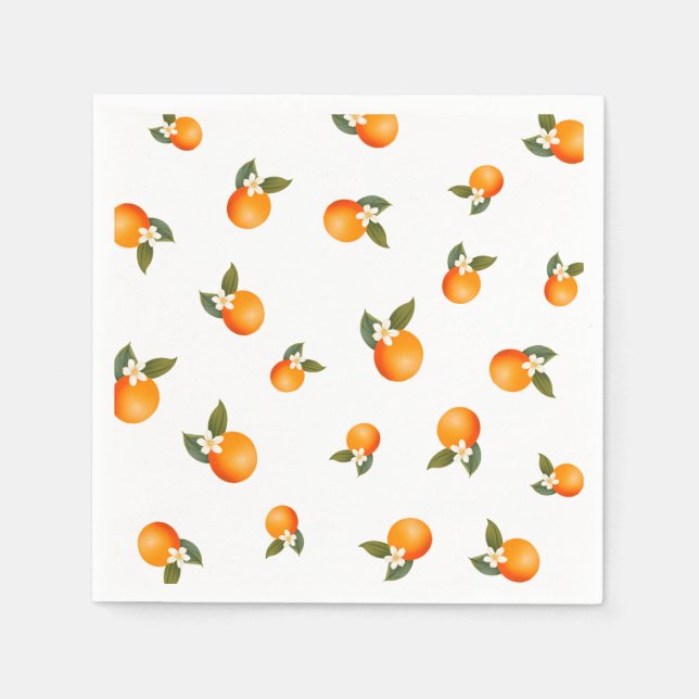 Orange Little Süsse Citrus Minimalistisch Baby Dus Serviette (Vorderseite)