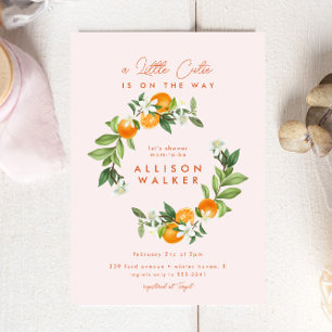 Orange Little Süsse Citrus Pink Baby Dusche Einladung