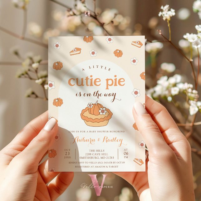 Orange Little Süsse Pie Baby Dusche Einladung (Von Creator hochgeladen)