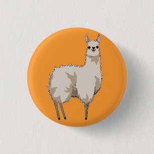 Orange Llama Abzeichen Button