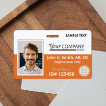 Orange Logo Entry Employee Foto ID