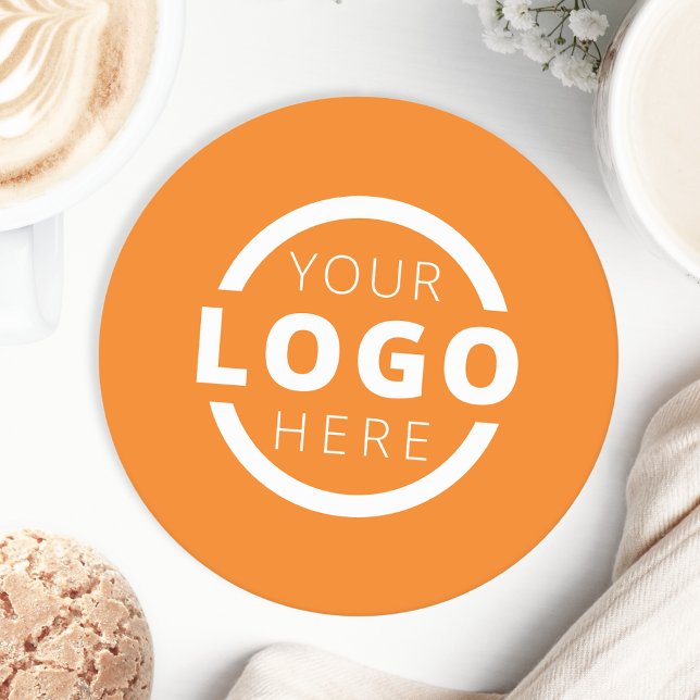 Orange-Logo für Werbeaktionen Runder Pappuntersetzer (Von Creator hochgeladen)