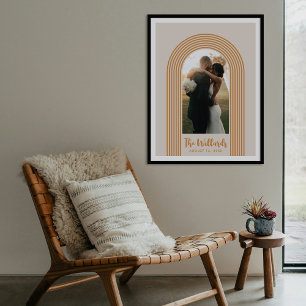 Orange Lombard Linien Bogen individuell bedruckter Poster