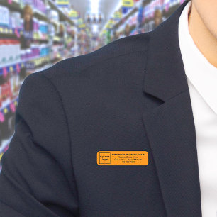 Orange Long Rectangle Name-Tag der Business-Marke Namensschild
