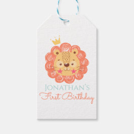 Orange, Löwe, Baby, Dusche, Babyboy, niedlich, Tie Geschenkanhänger