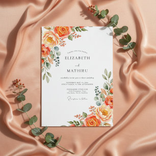 Orange Lush Bloom Hochzeit Einladung