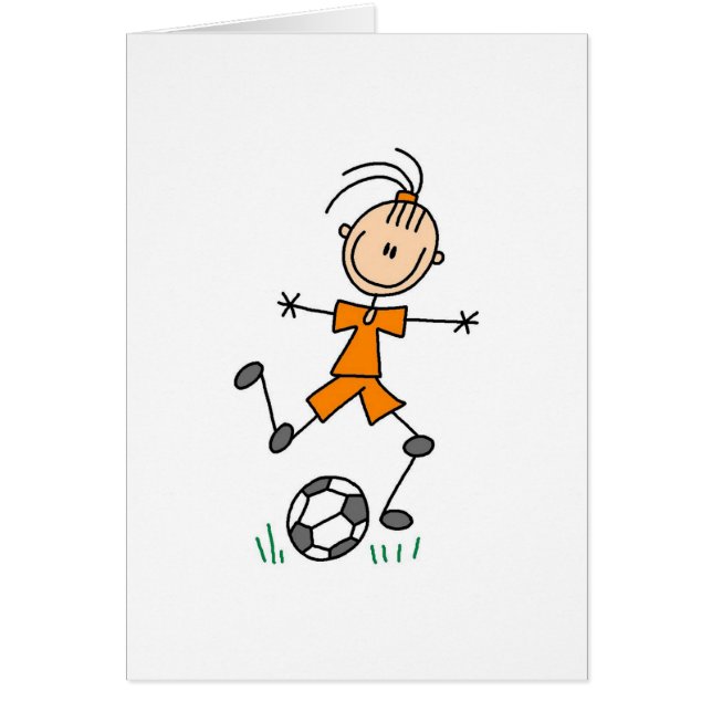 Orange Mädchen-Fußball-Karte (Vorne)