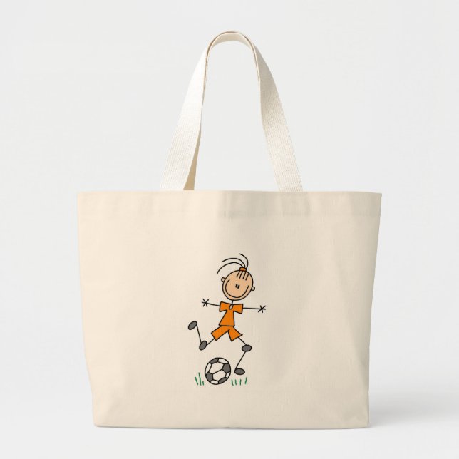 Orange Mädchen-Fußball-Tasche Jumbo Stoffbeutel (Vorne)