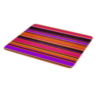 Orange-, Magenta- und Lila Streifenplatine Schneidebrett
