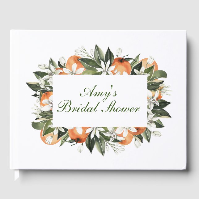 Orange Main Squeeze Brautparty Guest Book Gästebuch (Vorderseite)